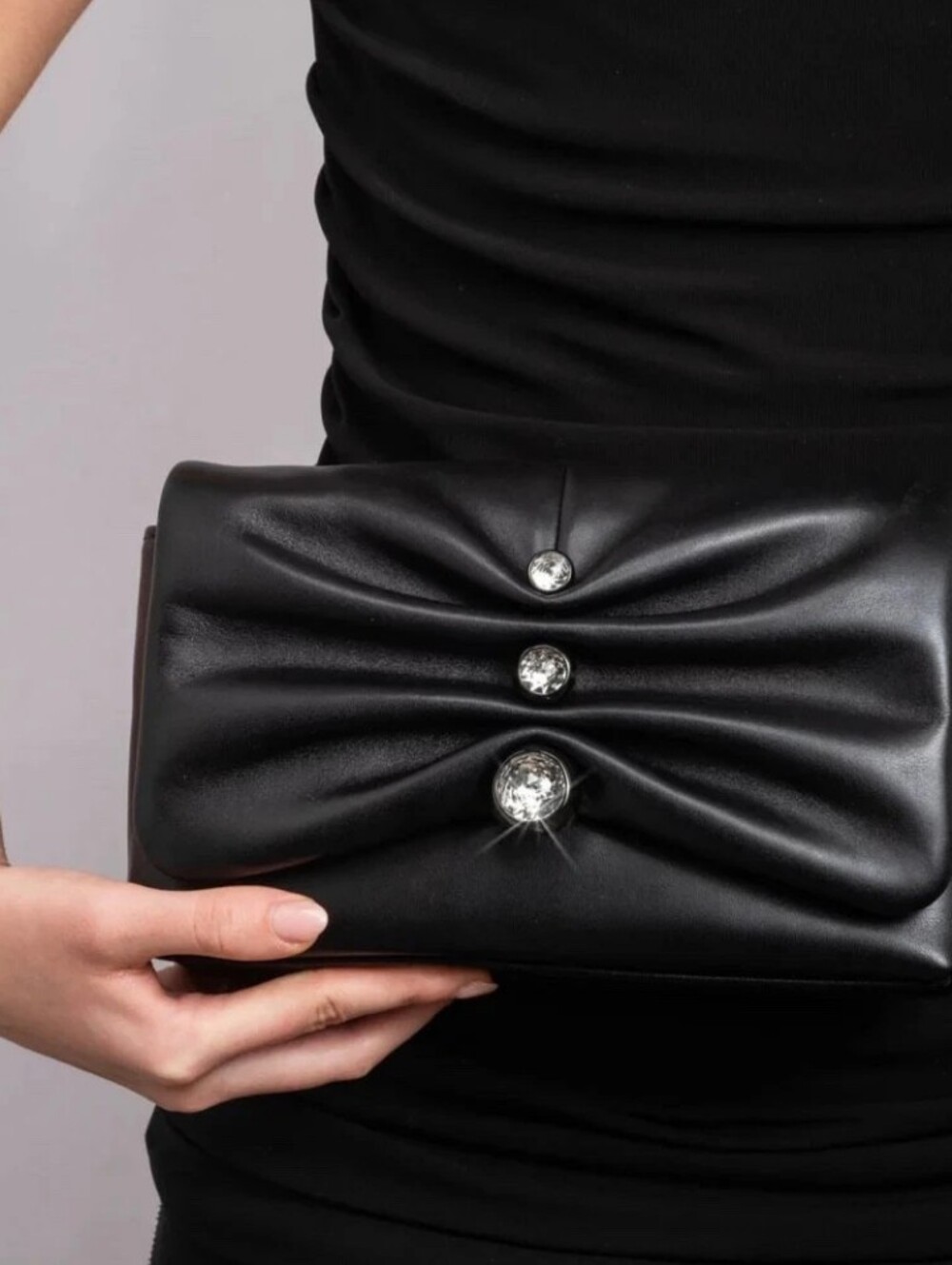 ALEXIS BITTAR Ruched Crystal Crossbody Bag $575 Retail 🔥